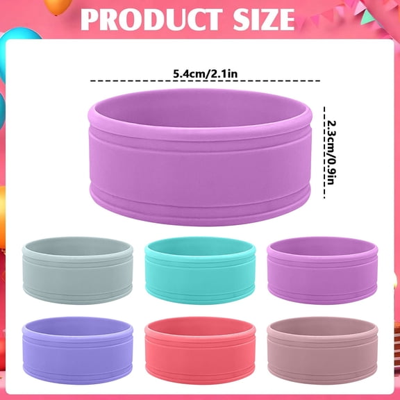 1 PC Waterproof Silicone Bottle Labels, 2.1×0.9 inch Bottle Labels Reusable, Reusable Writable Bottle Label for Write Name/Date Labels, Anti-Slip Water Bottle Name Bands (8 Colors)
