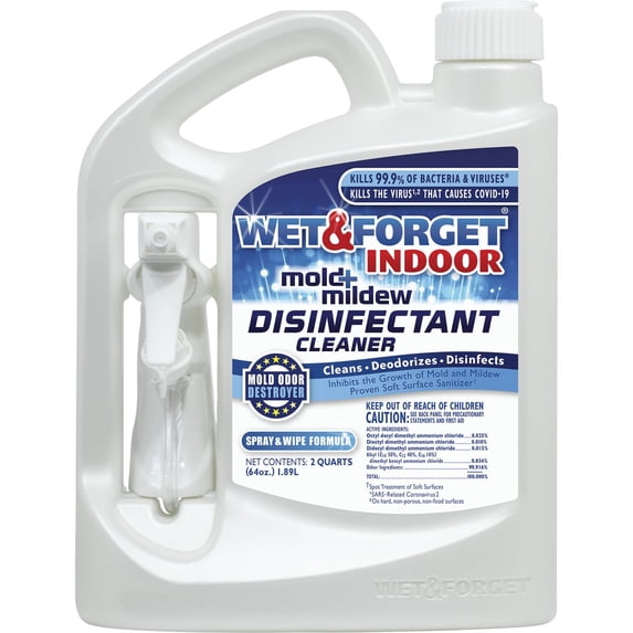 Wet & Forget Indoor Mold + Mildew Disinfectant Cleaner, 64 oz.