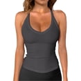 thumbnail image 1 of 1 PC Womens Summer Outfits Racerback Basic Tank V-Neck Slim Fit Ribbed Sleeveless Top Sleeveless Tops for Women, 1 of 4