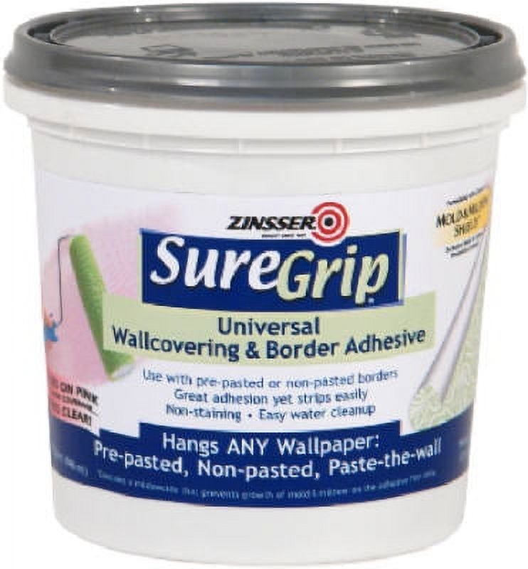 1 PC,Zinsser 02874 Suregrip Universal Wallcovering Adhesive, 1 Qt