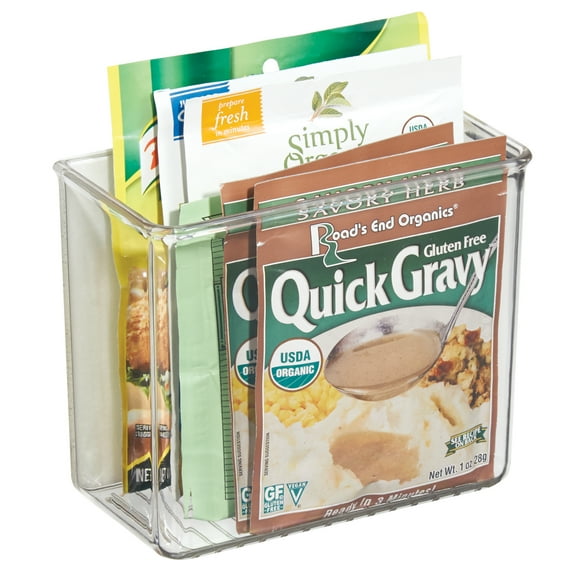 iDesign Plastic Wall Mount Organizer Rack, Shelf for Kitchen, Bathroom, Office, Bedroom, or Craft Room, 3" x 6" x 5", Clear