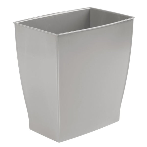 iDesign Mono Compact Gray Plastic Rectangular Wastebasket