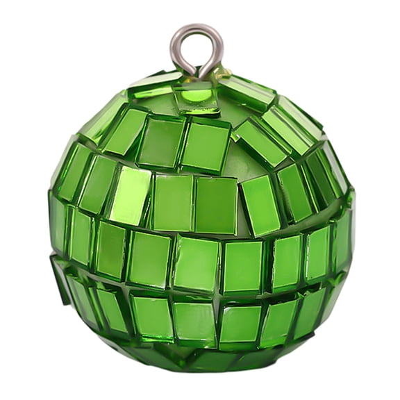 1 PCS 1.18 Inch Miniature Mirror Reflective Foam Christmas Ball Ornament, Disco Hanging Decor Photography Prop, Tiny Shatterproof Sphere for Wedding Cake Bar Holiday Tree Decor(Green)