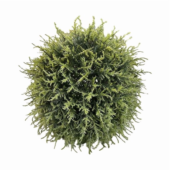 1 PCS 10 Inch Artificial Cedar Topiary Ball, Round Faux Cypress Balls Outdoor, Fake Plant Sphere for Front Door, Porch, Backyard, Balcony, Patio, Garden, Wedding and Home Décor