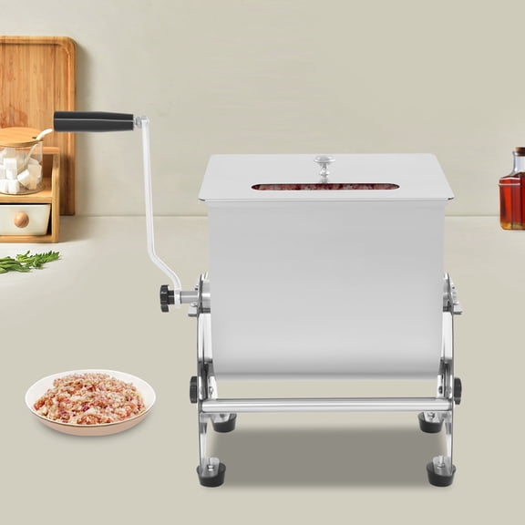 1 PCS 10kg/22lbs Capacity Stainless Steel Commercial Tilting Mixer, Manual Meat Mixer, Sausage Mixer Machine