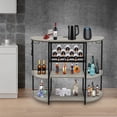 thumbnail image 1 of 1 PCS 120*40*91cm/47.24*15.75*35.83in Gray Wine Rack Table with LED Light & Outlet, Modern Coffee Bar Cabinet Floor Table, 1 of 13