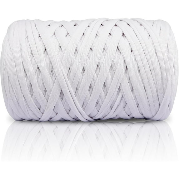 1 PCS 200g T-Shirt Yarn Elastic Fabric Crochet Cloth for DIY Knitting, 65.62 Yards Spaghetti Thick Knitting for Hand DIY Bag Basket Cushion Crocheting Projects, Home Decor