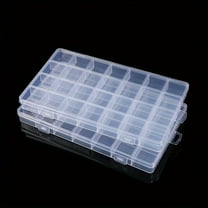 1 PCS 28-Compartment Clear Storage Box – Portable Plastic Organizer for Jewelry, Beads, Crafts, Small Accessories & Electronics with Snap Lid, Durable