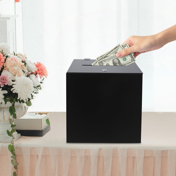 1 PCS 30.48*30.48*30.48cm/12*12*12in Acrylic Donation Box, Suggestion Box, Money Storage Square Container, Suggestion Box with Lock