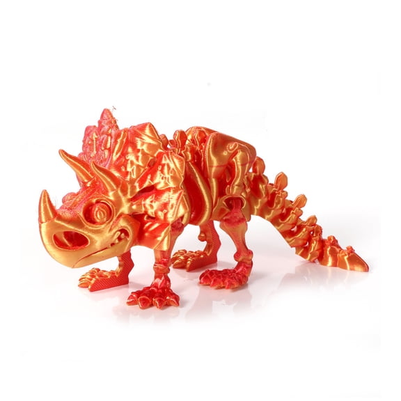 1 PCS 3D Printed Triceratops Toys, Dinosaur Skeleton Transformation Ornaments, Handmade Crafts Gifts