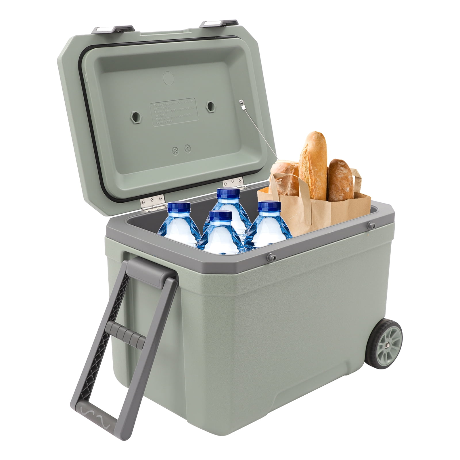 1 PCS 45L/11.89 Gal Insulated Portable Cooler, Ice Retention Cooler with Handle, Wheelded Cooler
