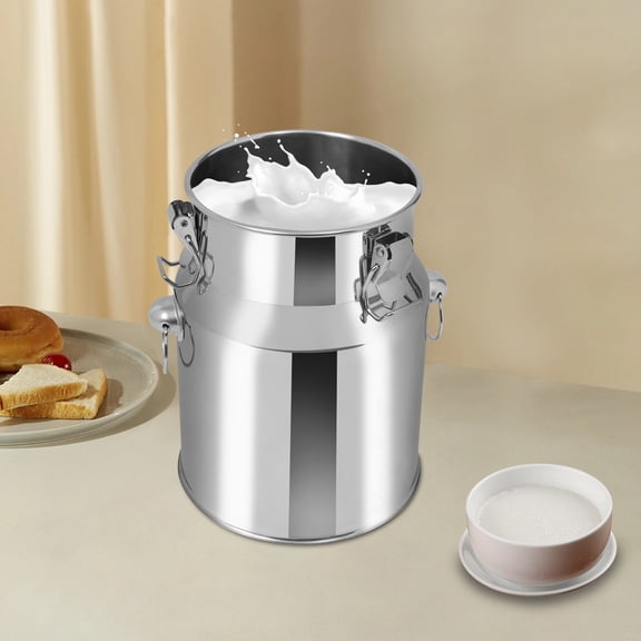 1 PCS 5L/1.32Gal 201 Stainless Steel Milk Jug, Milk Can, 17*22cm/6.69*8.67in Bucket