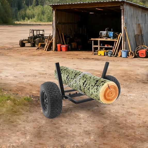1 PCS 680.39kg/1500 lbs Load Capacity Black Heavy Duty Log Holder, Log Dolly with Chain, 1500 lbs Capacity Log Skidder