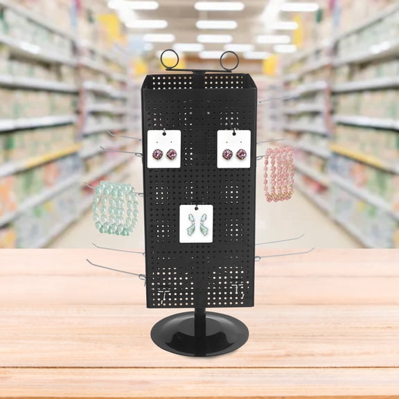 1 PCS 70cm/27.6in Height Display Stand, Perforated Panel Display Stand, 4-Sided Revolving Display Stand