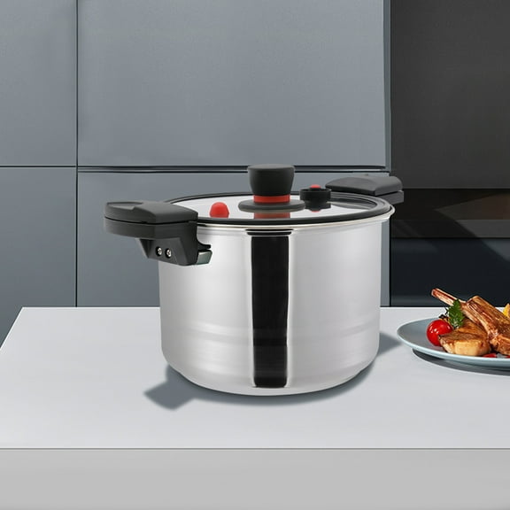 1 PCS 7L/7.4Qt  Pressure Pot, Pressure Cooker, 201 Stainless Steel Pressure Pot, Pressure: 60Kpa