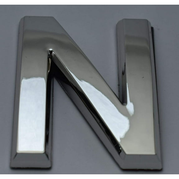 1 PCS - Apartment Number Sign/Mailbox Number Sign, Door Number Sign. Letter N (Silver,3D, Size 2.75 x 1.75, Comes with Double Sided Tape)- The Maple line