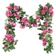 thumbnail image 1 of 1 PCS Artificial Flower Garland, Fake Rose Vine Artificial Flowers Green&Blue Hanging Roses for Wedding Arch Party Garden Craft Home Decor 6.6FT, 1 of 9