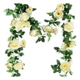 thumbnail image 1 of 1 PCS Artificial Flower Garland, Fake Rose Vine Artificial Flowers Green&Blue Hanging Roses for Wedding Arch Party Garden Craft Home Decor 6.6FT, 1 of 9