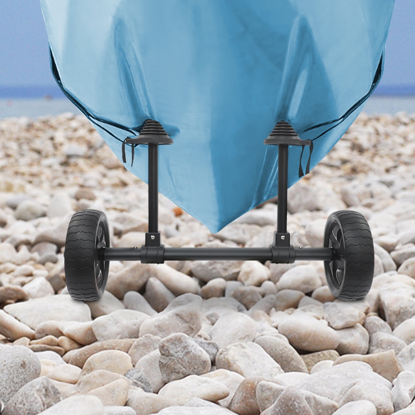 1 PCS Black  45kg/99.2lbs Load Bearing Capacity Kayak Cart for transporting kayaks, canoes, and paddleboards across sand, gravel, grass, and pavement