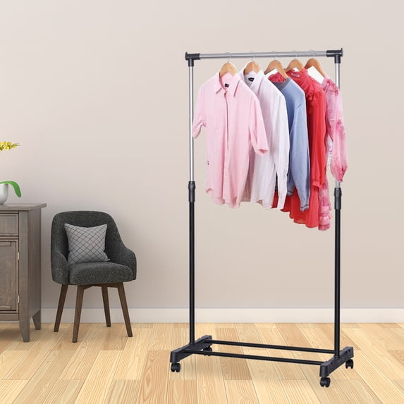 1 PCS Black Clothes Rack, 10kg/22lbs Load Bearing(Without Wheels ...