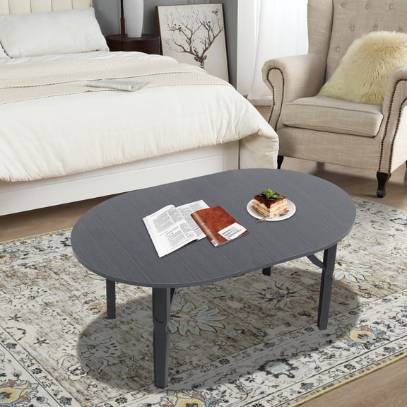 1 PCS Black Folding Coffee Table, Foldable Small Coffee Table for Living Room, Portable Coffee Table for Small Spaces