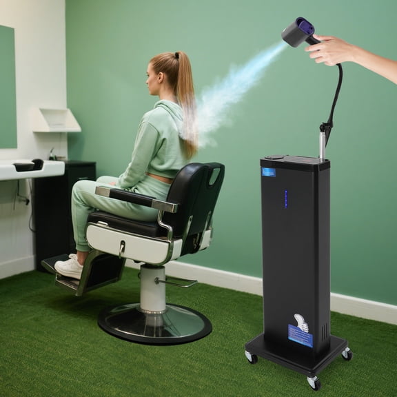 1 PCS Black Standing Hair Steamer, Nano Hair Steamer for Deep Conditioning, Nano Mist Hair Steamer, Power: 1300W, 32*21.5*79cm/12.6*8.46*31.1in