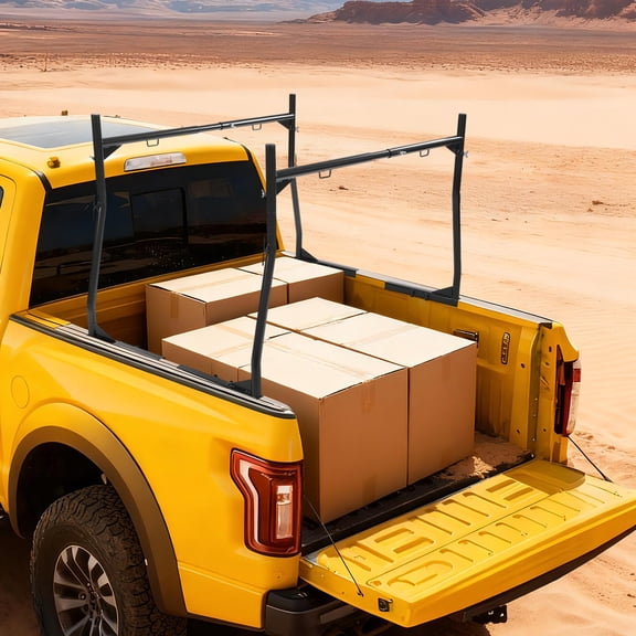 1 PCS Black Truck Rack, Pick-up Truck Rack, Adjustable Trailer Rack, Overall Load-bearing Capacity: 362.87kg/800 lbs