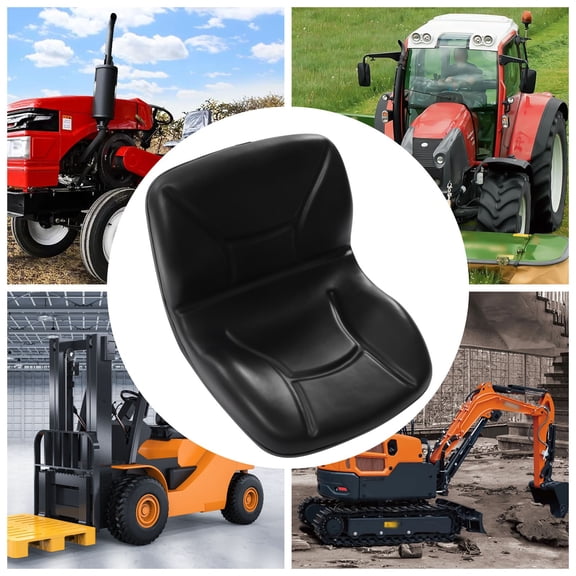 1 PCS Black Universal Seat Replacement, Compact High Back Tractor Seat, Black Vinyl Forklift Seat, Skid Steer Seat with Pre-Drilled Holes, Fit Forklift, Tractor, Skid Loader