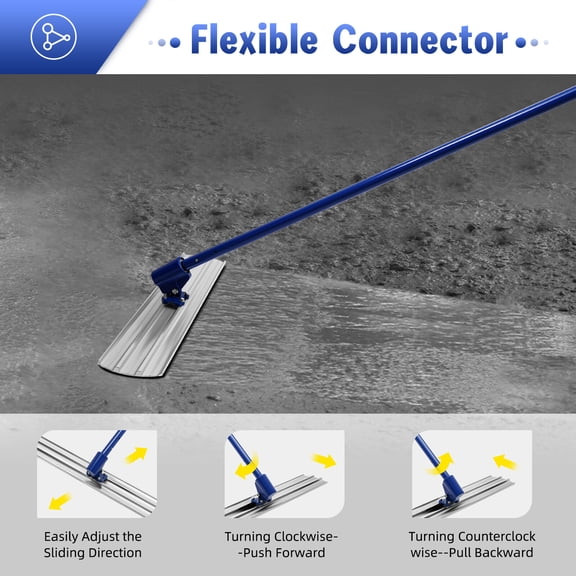 1 PCS Blue Bull Float Concrete Tool Trowel Float Long Handle Trowel Float Aluminum Concrete Cement Trowel Float Masonry Finishing Finish Tool