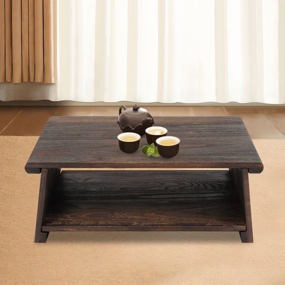 1 PCS BrownFolding Meditation Table, Floor Table, Antique Tea Table, used as a meditation table, a tea table, a coffee table, or an altar table in homes, offices