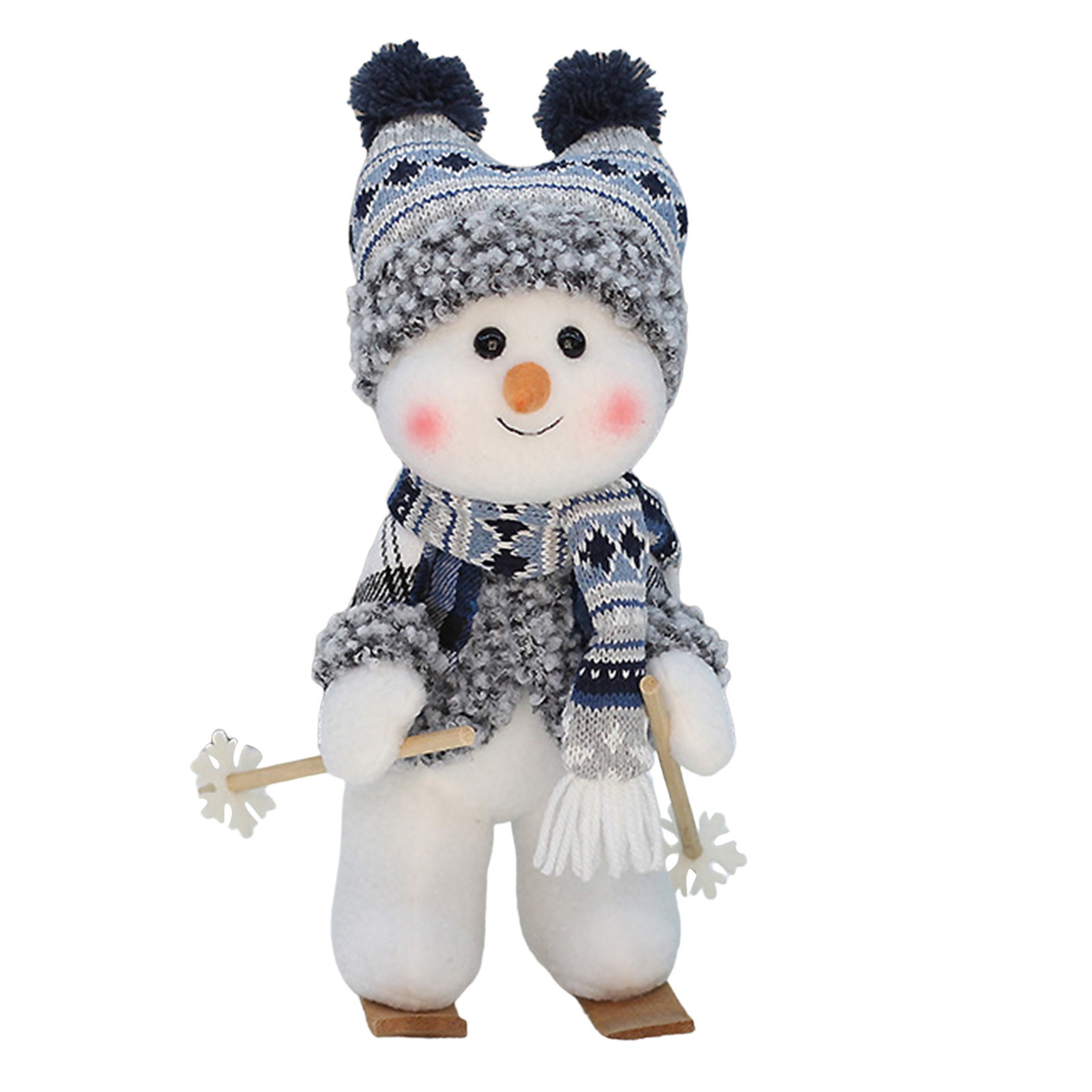 1 Pcs Christmas Handmade T Cute Snowman Animated Plush Knit Doll Collectible Figurine Xmas 4374