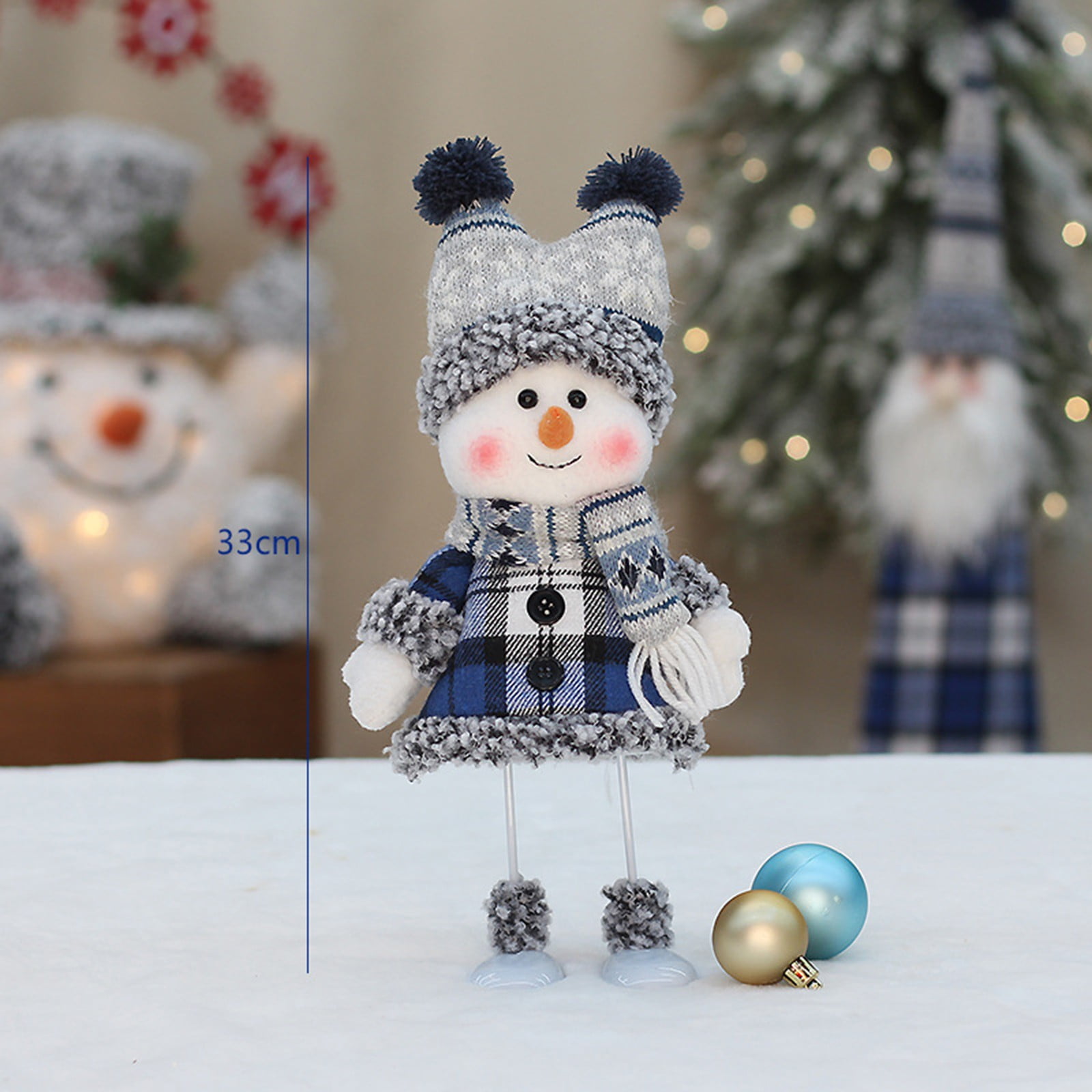 1 PCS Christmas Handmade Gift Cute Snowman Animated Plush Knit Doll ...