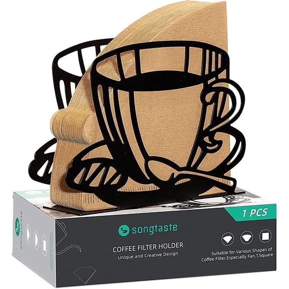 1 PCS Coffee Filter Holder,Coffee Paper Storage Rack Coffee Filter Paper Container Stand for Fan-shaped,T-shaped,Square-shaped Over Paper Filters,Good for Home Kitchen Restaurant Picnic Party wedding