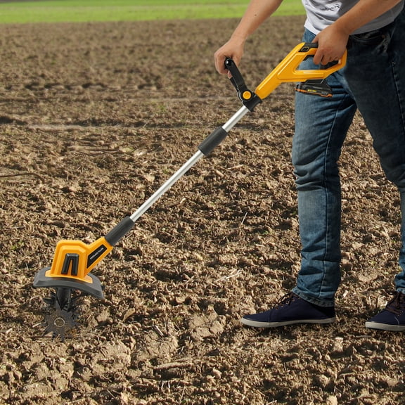 1 PCS Cordless Tilling Machine, Lithium Battery Garden Micro Tiller, Portable Tilling Machine, used for plowing, tilling, weeding, and turning over the soil