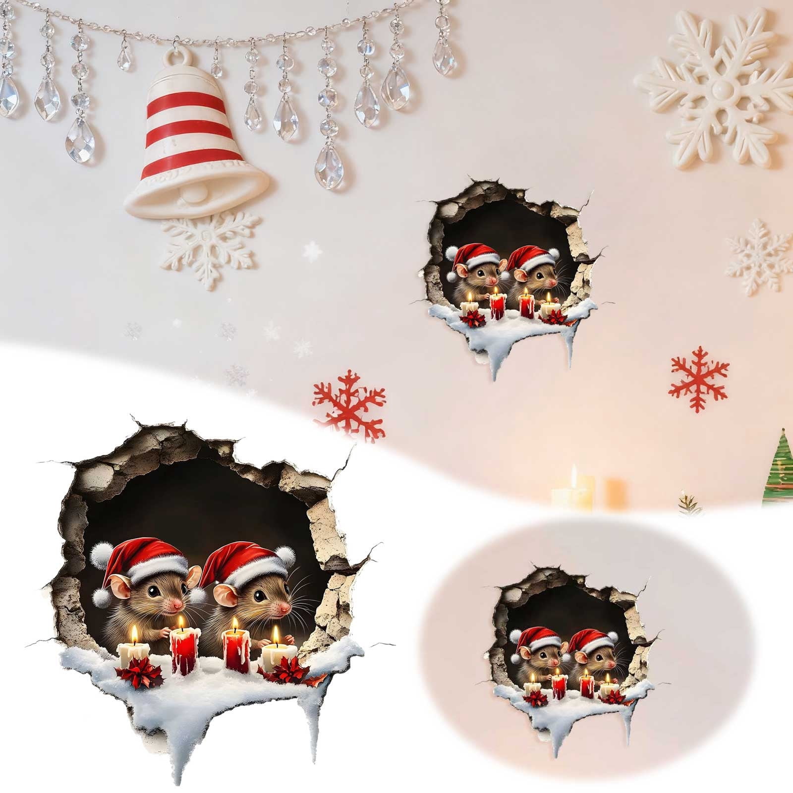 1 PCS Cute Two mice Sticker, Bathroom Toilet Stickers for Wall Decals ...