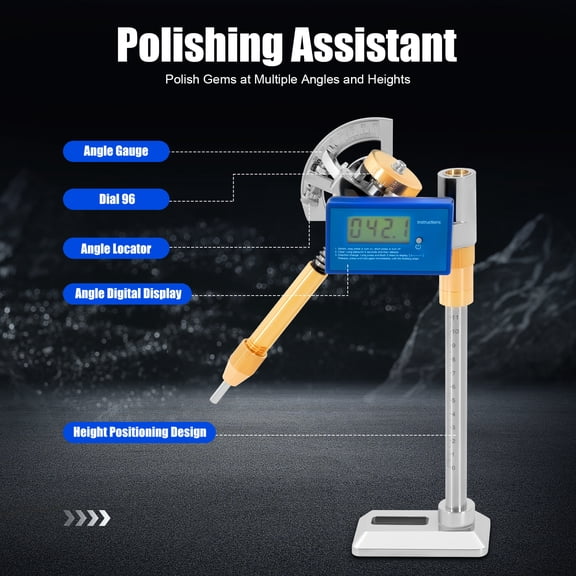 1 PCS Digital Display Angle Manipulator, Gem Grinding Faceted Manipulator, Jade Grinding Faceted Manipulato,Used for Angle Adjustment and Positioning for Polishing With Jewels, Jade, Gemstones