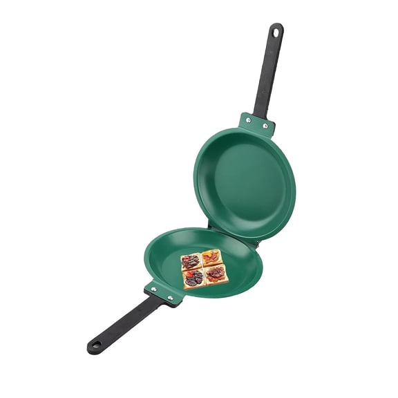 1 PCS Double-sided Frying Pan, Easy-to-clean Double-sided Frying Pan with Flip Design