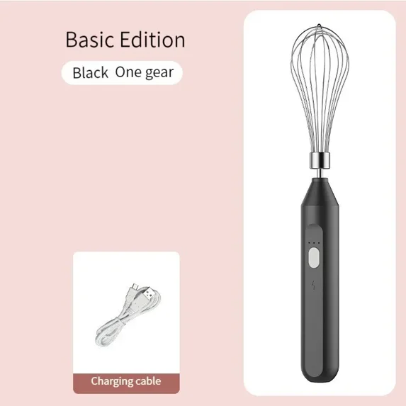 1 PCS Electric Milk Frother Handheld Egg Beater Coffee Milk Drink Egg Mixer Foamer Foamer Household Kitchen Cooking Tool (black)