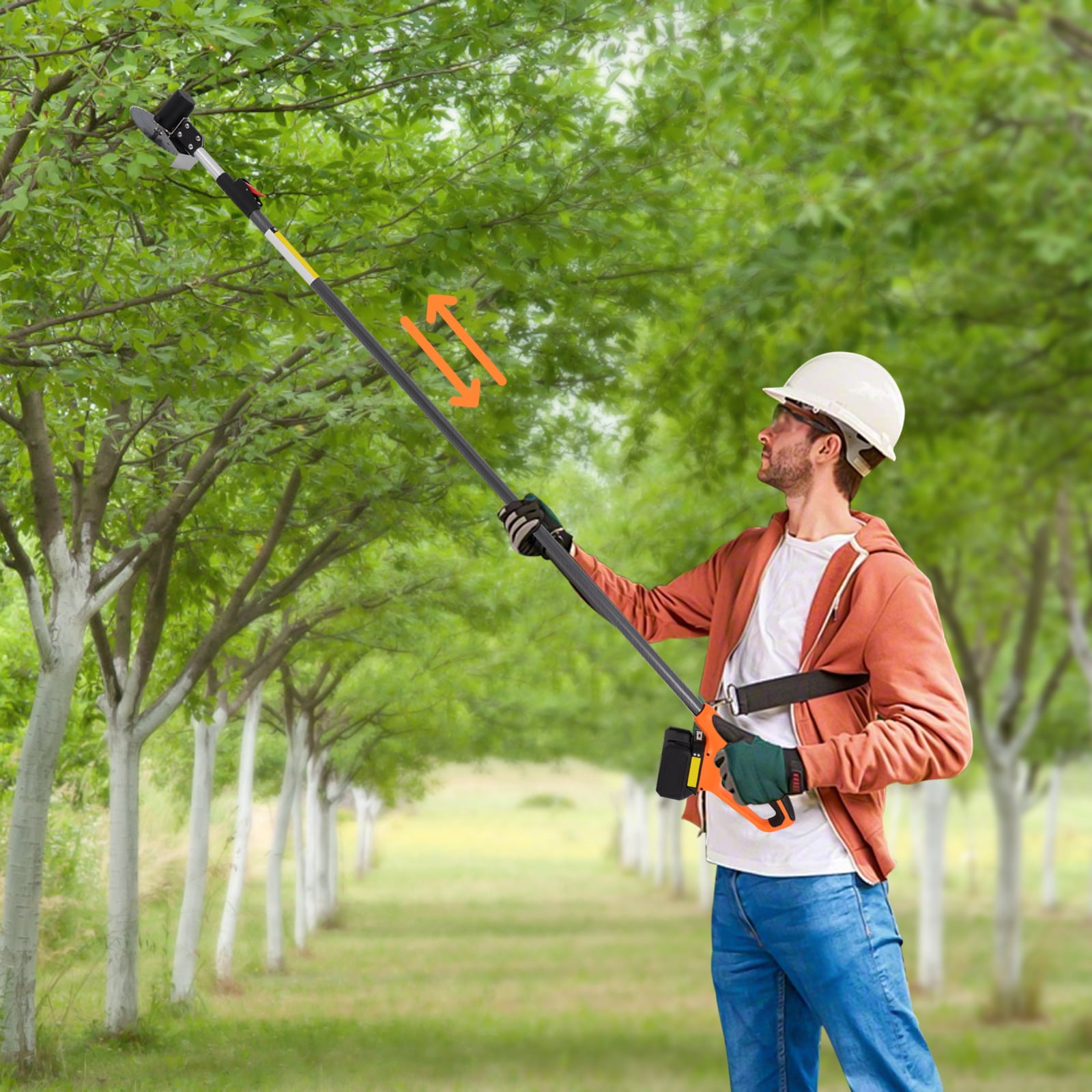 1 PCS Electric Pole Saw for Tree Trimming, Electric Hedge Trimmer, Lithium Battery Powered Pole Hedge Trimmer