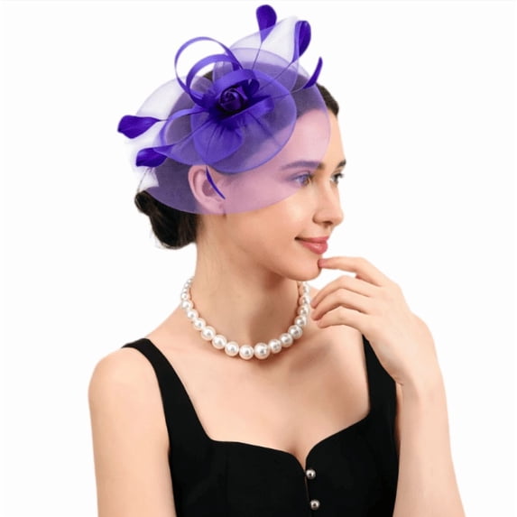 1 PCS Elegant Mesh Fascinator Hat with Veil Accent, Ideal for Weddings, Bridal Events and Formal Occasions