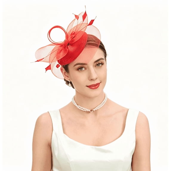 1 PCS Elegant Mesh Fascinator Hat with Veil Accent, Ideal for Weddings, Bridal Events and Formal Occasions