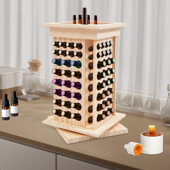 1 PCS Essential Oil Bottle Display Rack, Rotating Essential Oil Bottle Storage Organizer, 125 Holes Essential Oil Bottle Rack