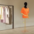 thumbnail image 1 of 1 PCS Female Mannequin, Height Adjustable Display Mannequin Body 150-200 cm/ 59. 06-78. 74 in, Half Body Mannequin for Clothing Display, Detachable Arms(Black, Gold), 1 of 10