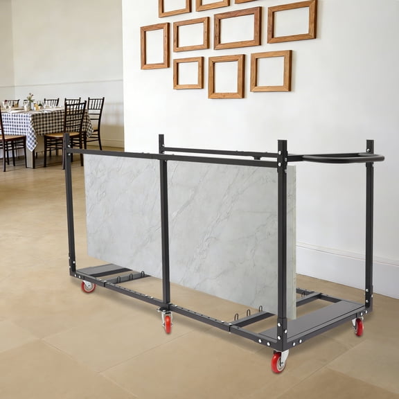 1 PCS Folding Table Cart, Folding Table Trolley, Table Cart for schools, offices, event venues, homes, hotels, restaurants, pubs