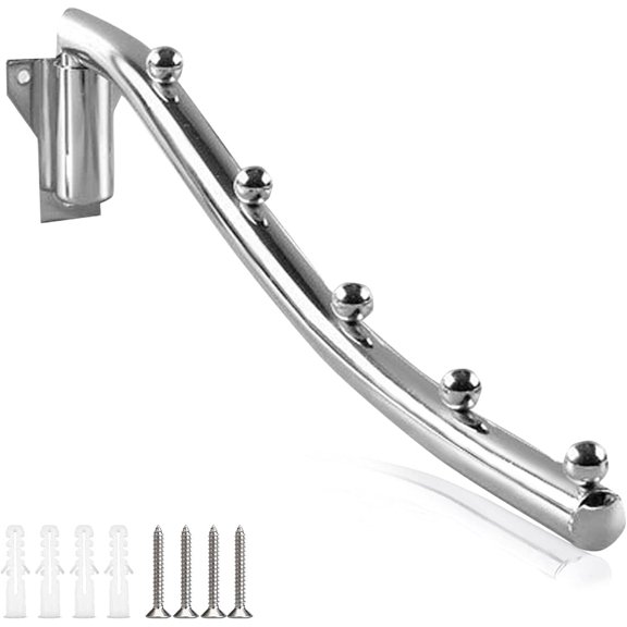 1 PCS Folding Wall Mounted Clothes Hanger Rack, Clothes Drying Rack Wall Mounted, Space Saving Foldable Wall Mount Clothes Rail with Swing Arm for Bathroom, Balcony, Wardrobe, Kitchen Apace Saving
