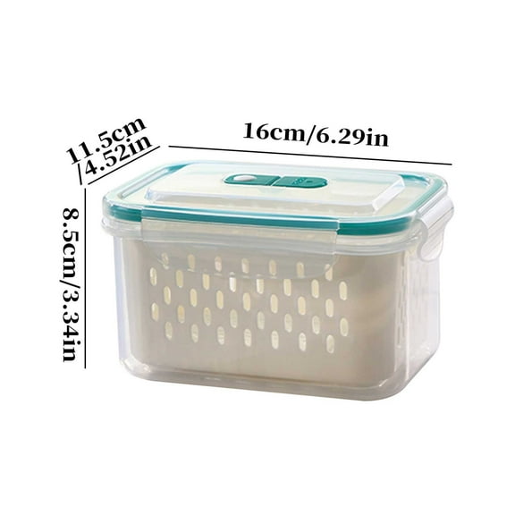 1 PCS Fruit Storage Containers for Fridge with Removable Colander, Airtight Food Storage Container, Dishwasher Safe Produce Saver Container for Refrigerator, Keep Berry Fruit Vegetable Fresh Longer