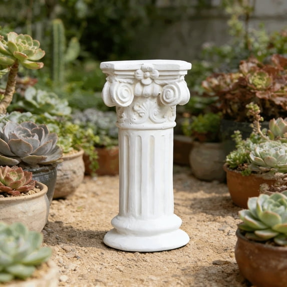1 PCS Garden Decorative Column, 12"Retro Elegant White Ancient Greek Style Roman Column, Suitable for Garden Decoration, Suitable for Weddings And Dining Tables, Multifunctional Indoor/outdoor Use