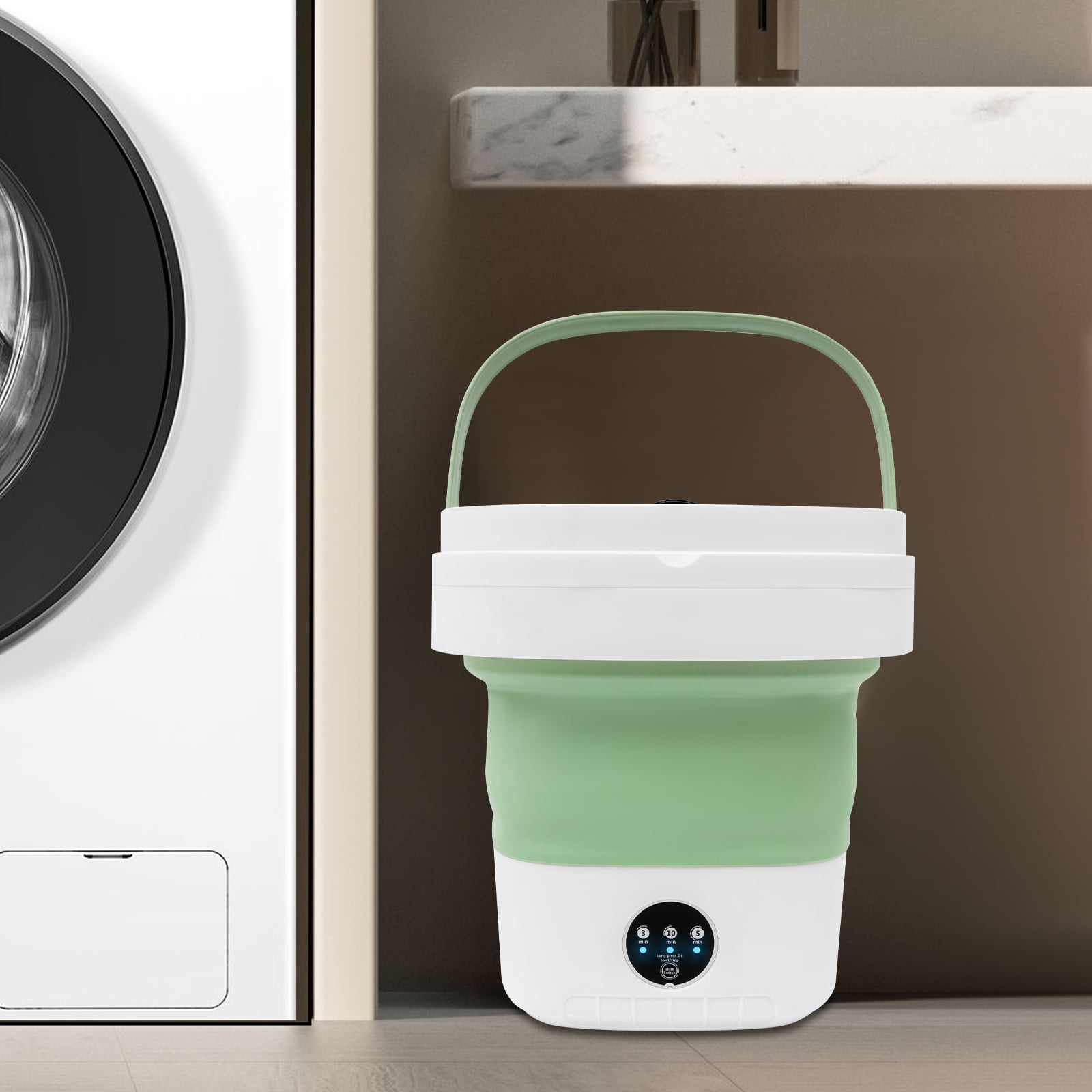 1 PCS Green Portable Washing Machine, Mini Foldable Washing Machine, Large Capacity Foldable Washing Machine