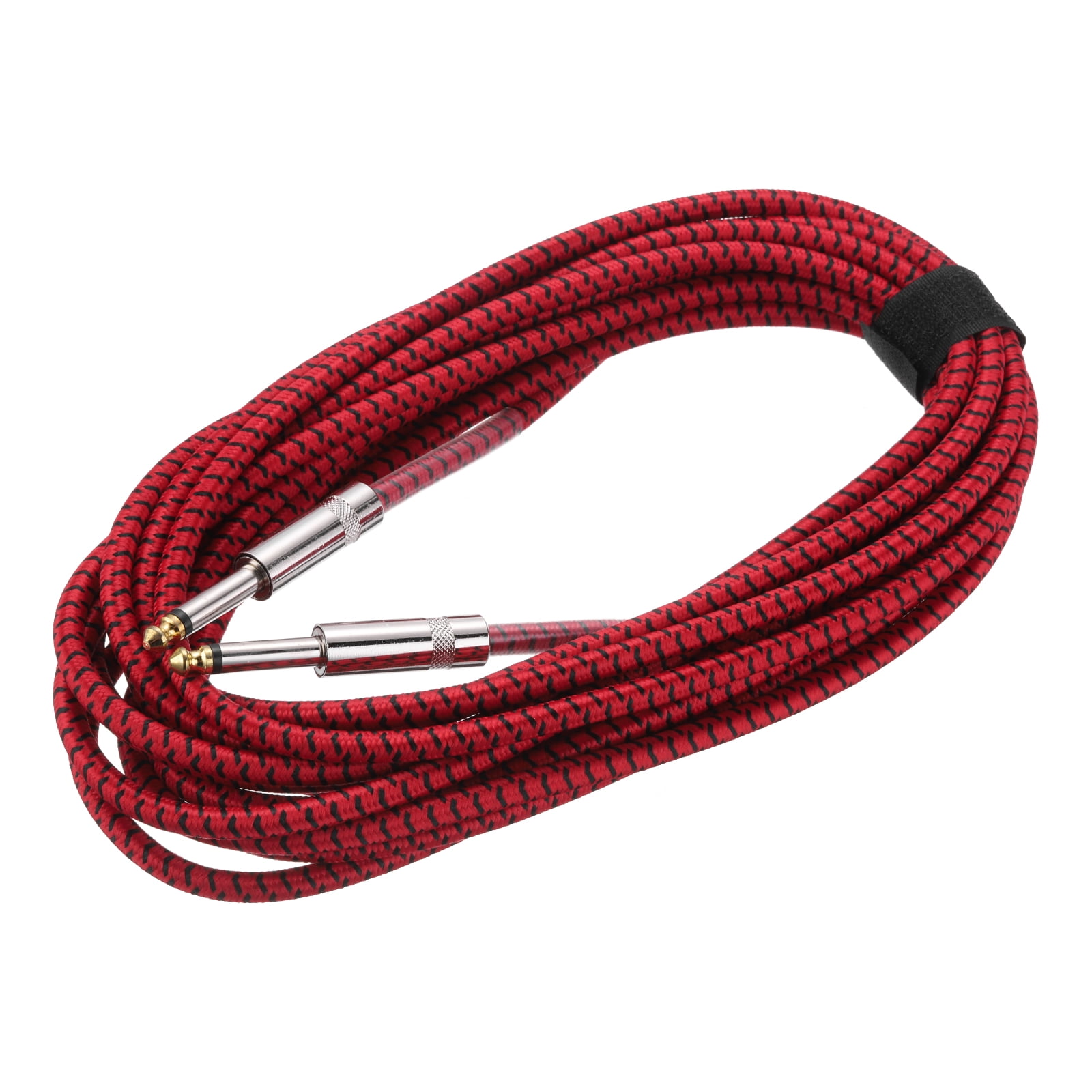 1 PCS Guitar Instrument Cable 20 Feet 1/4 Inch to 1/4 Inch Straight 6.35mm Male Audio Interconnect Cord Braided Red
