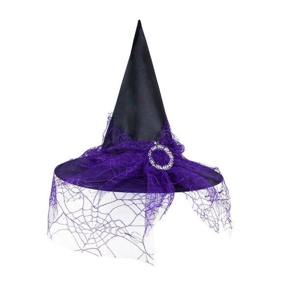 1 PCS Hat Glow Witch Hat Party Decoration Spider Web Witch Hat Pumpkin Gold Plated Black Witch Hat Accessories Suitable for Holiday Party Makeup Ball One Size